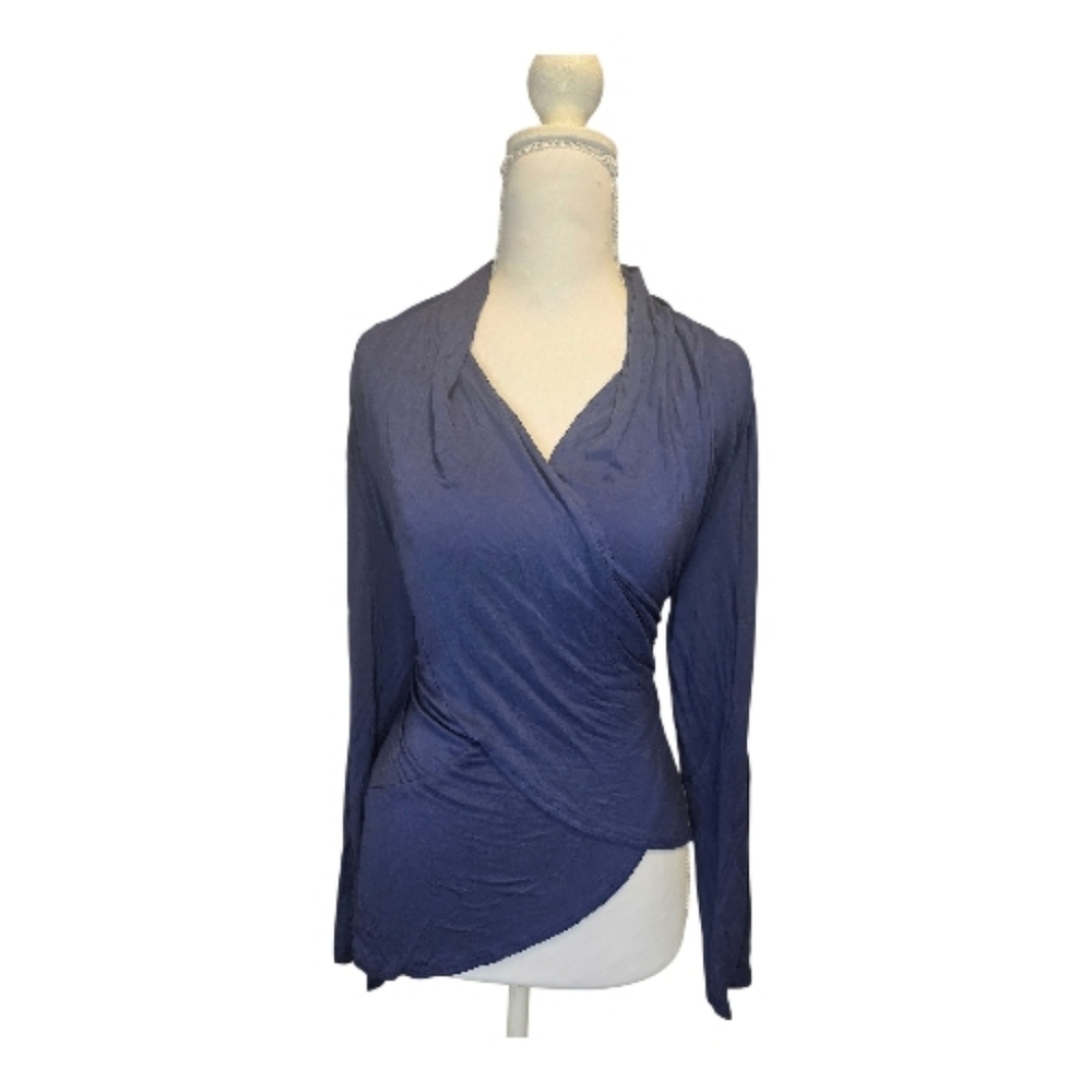 Dark Blue Surplice Blouse NWOT